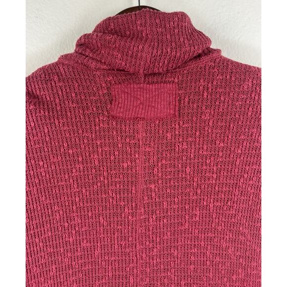 Free People We The Free Waffle Knit Turtleneck Sweater Side Slit Muted Red XS - Picture 12 of 12